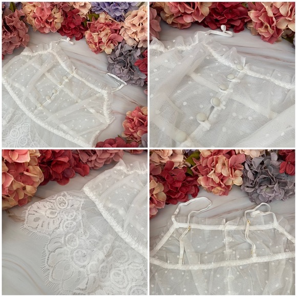 Boho White Lace Camisole & Panties Lingerie Set - Picture 13 of 16